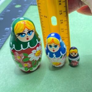 Matryoshka Russian Nesting Dolls Decorative Wooden Miniature Set Of 3